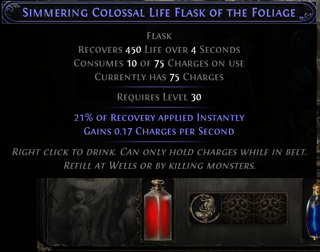 poe 2 life flask